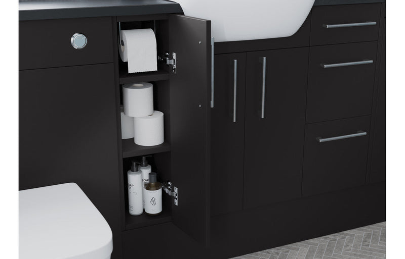 Aria 600mm Slim WC Unit - Matt Graphite Grey