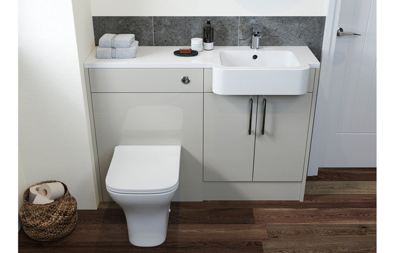 Aria 1242mm Basin & WC Unit Pack (RH) - Light Grey Gloss