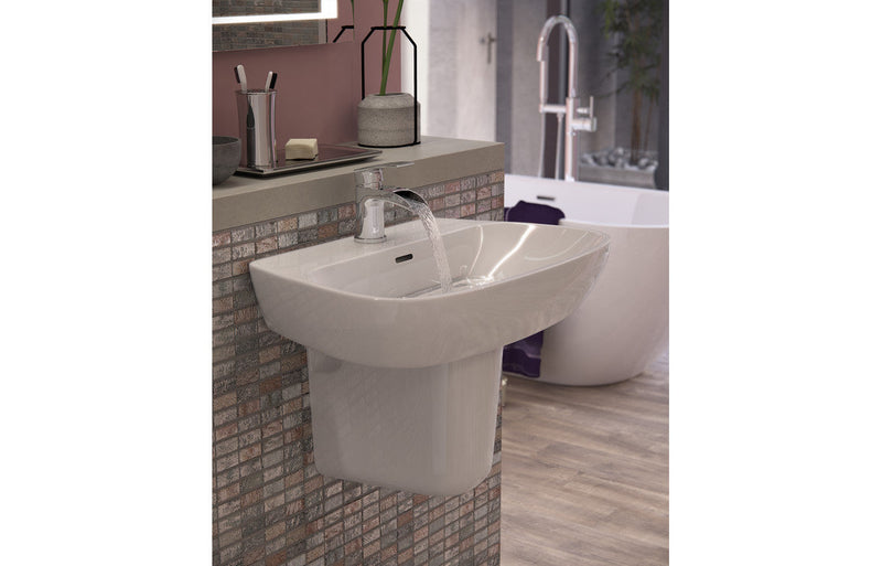 Alure 600x400mm 1TH Basin & Full Pedestal