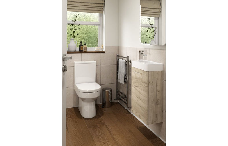 Vivido 410mm W/H Basin Unit & C/C Toilet Pack - Oak