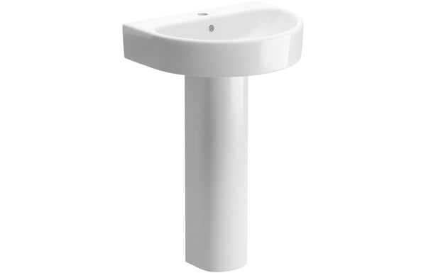 Dania 555x430mm 1TH Basin & Full Pedestal