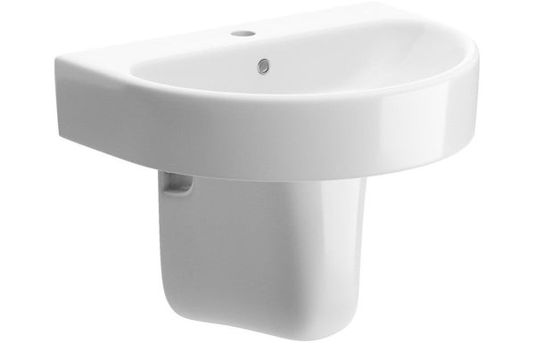 Dania 555x430mm 1TH Basin & Semi Pedestal