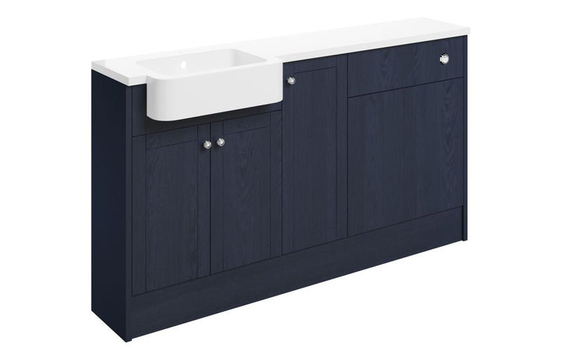 Cello 1542mm Basin WC & 1 Door Unit Pack (RH) - Indigo Ash