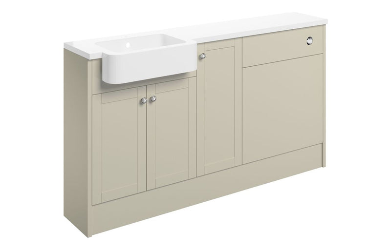 Cello 1542mm Basin WC & 1 Door Unit Pack (RH) - Matt Latte