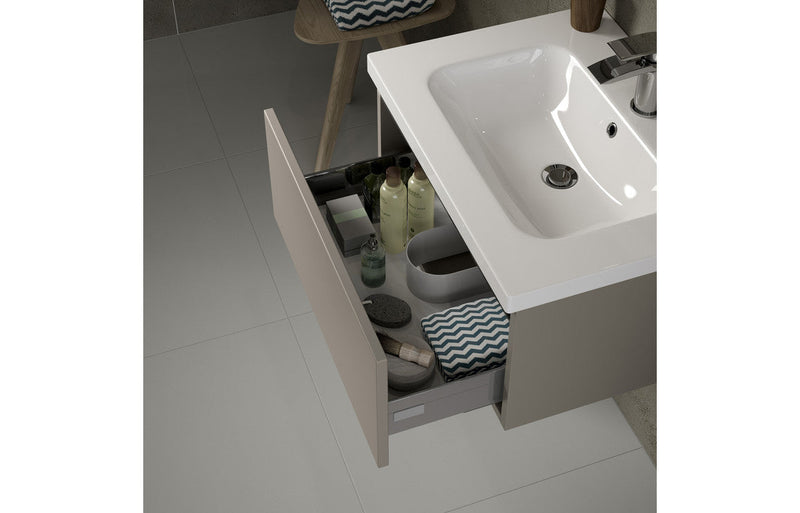 Elysium 800mm 2 Drawer Floor Standing Basin Unit (No Top) - Latte