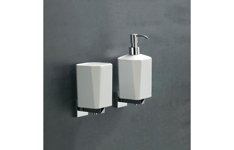 Mirage Wall Mounted Tumbler - Chrome & White