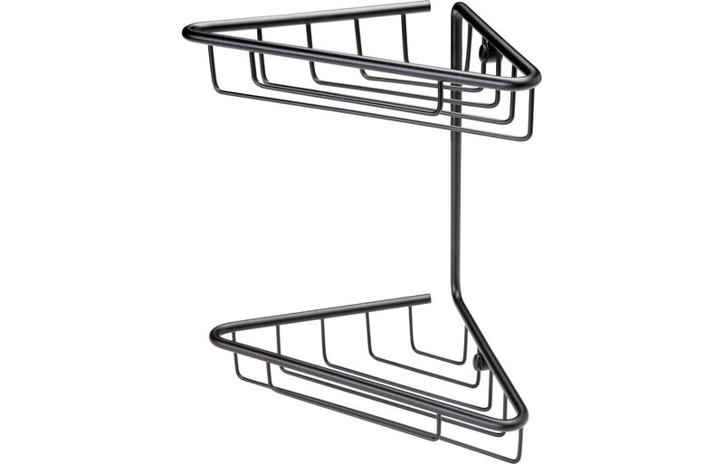 Lumo 2-Tier Corner Shower Caddy - Black