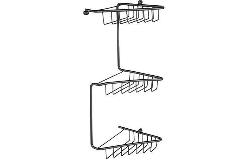 Lumo 3-Tier Corner Shower Caddy - Black