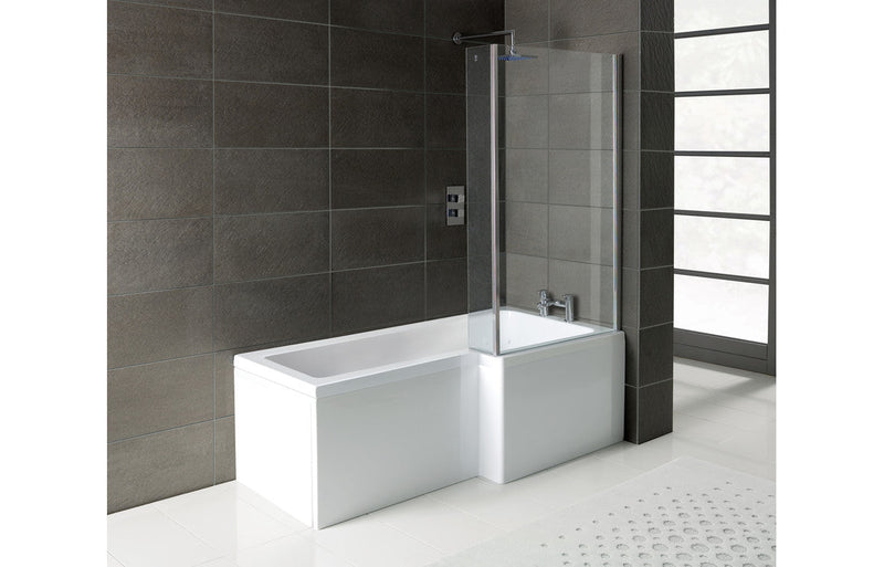 L-Shape 1700x700-850x410mm 0TH Shower Bath Panel & Screen (RH)