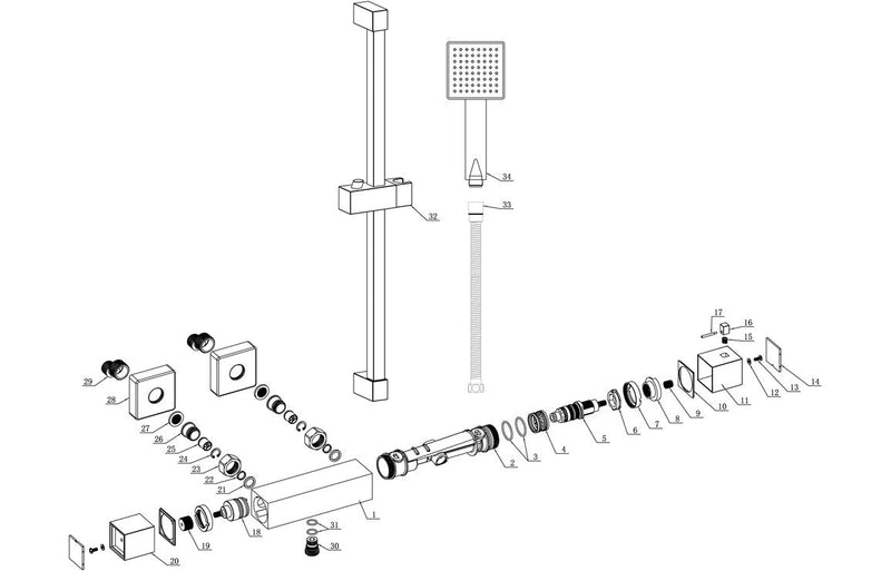 Neptune Cool-Touch Thermostatic Bar Mixer Shower