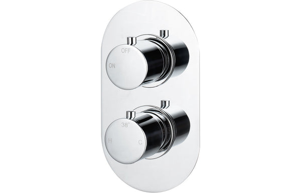 Nova Thermostatic Single Outlet Twin Shower Valve - Chrome