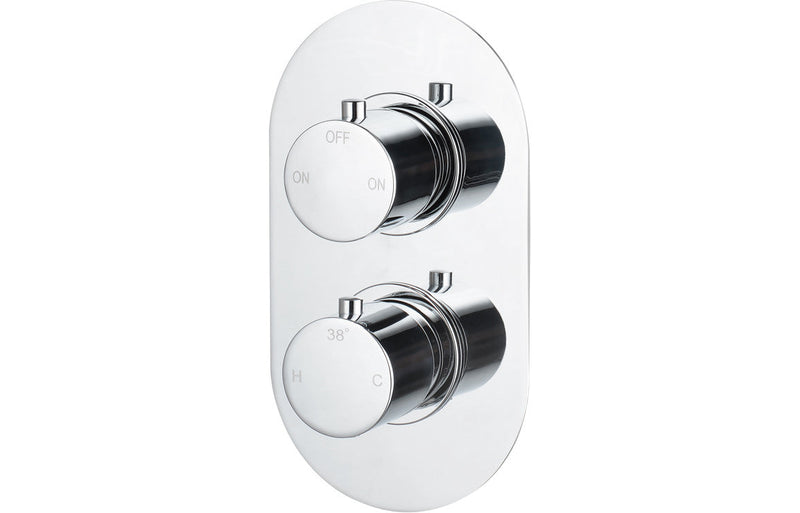 Nova Thermostatic Two Outlet Twin Shower Valve - Chrome