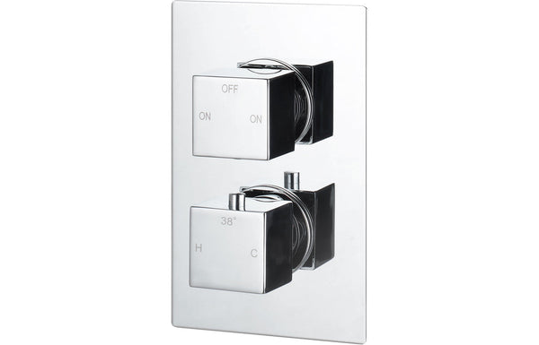 Nebula Thermostatic Two Outlet Twin Shower Valve - Chrome