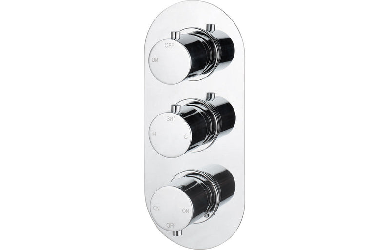 Nova Thermostatic Three Outlet Triple Shower Valve - Chrome