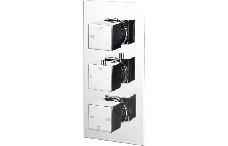 Nebula Thermostatic Three Outlet Triple Shower Valve - Chrome