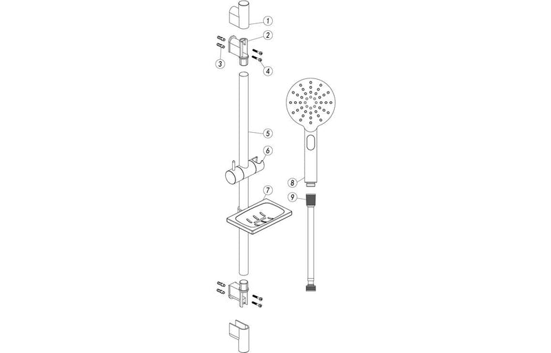 Round Push Button Shower Kit