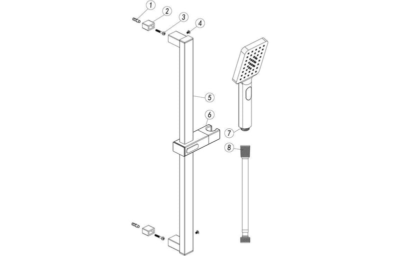 Square Push Button Shower Kit