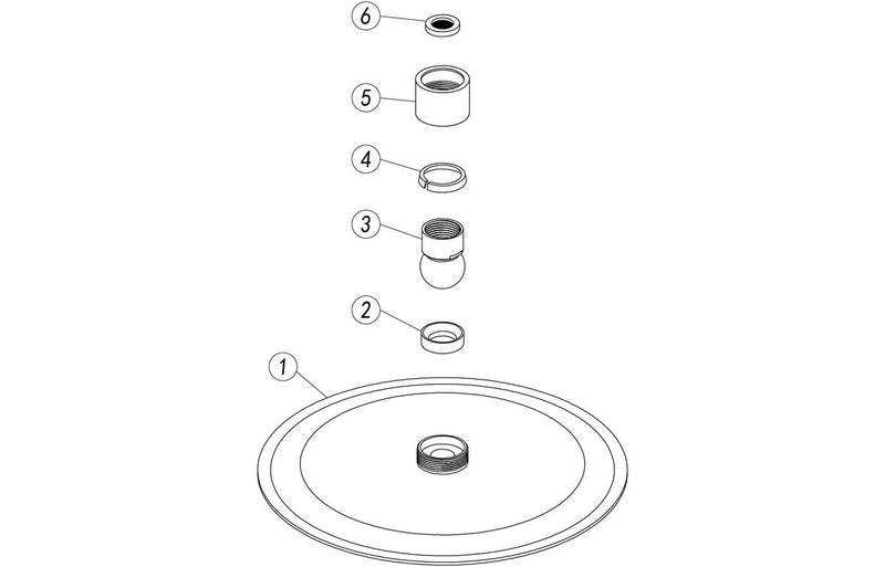 200mm Round Ultraslim Showerhead - St/Steel