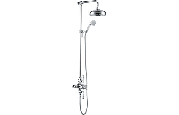 Vega Traditional Exposed Two Outlet Shower Valve w/Riser Kit & Overhead