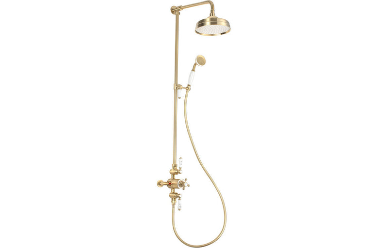 Vega Thermostatic Shower Kit - Brushed Brass