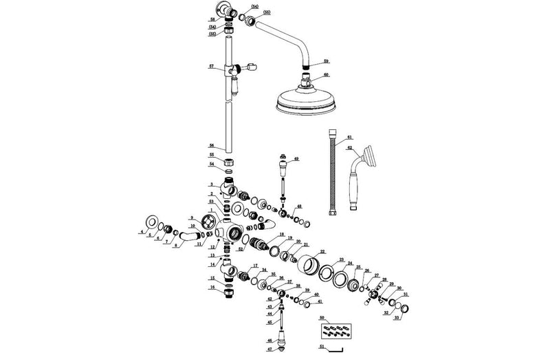 Vega Thermostatic Shower Kit - Brushed Brass