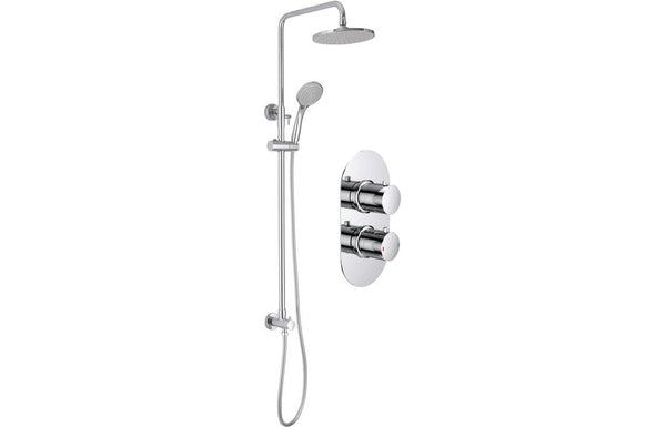 Nova Shower Pack Two - Two Outlet Twin Shower Valve w/Riser & Overhead Kit