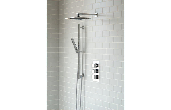 Nebula Shower Pack Three - Two Outlet Triple Shower Valve w/Riser & Overhead Kit