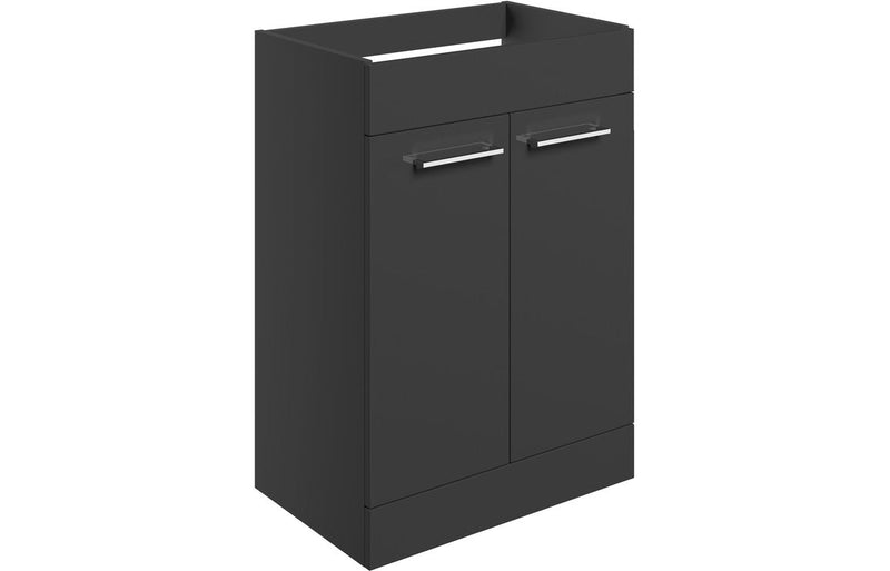 Vivido 590mm Floor Standing 2 Door Basin Unit (No Top) - Anthracite Gloss