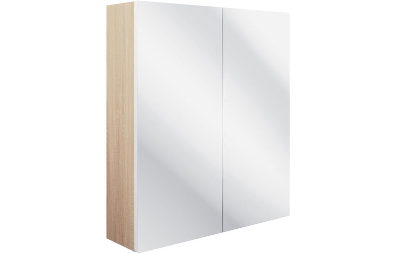 Solace 600mm 2 Door Mirrored Wall Unit - Matt White