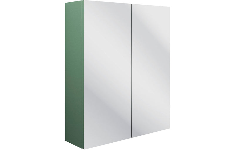 Cello 600mm 2 Door Mirrored Wall Unit - Matt Sage Green