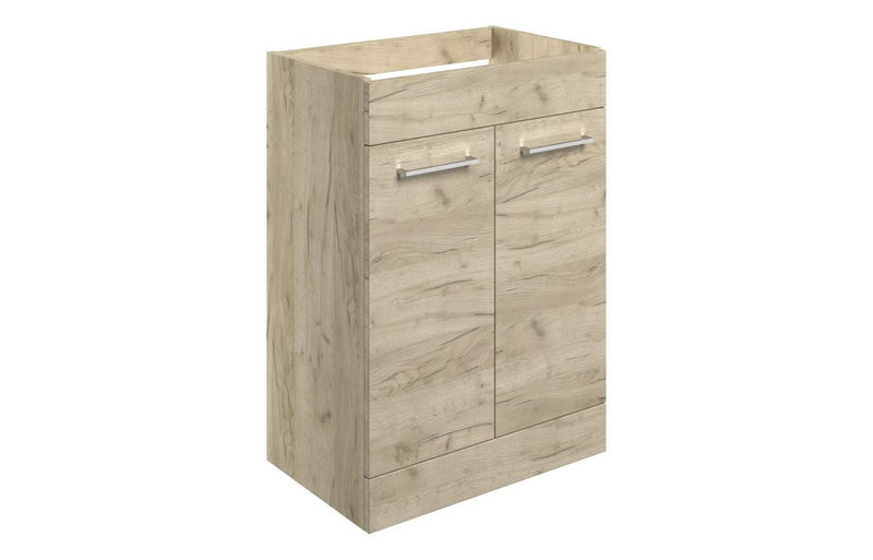 Vivido 590mm Floor Standing 2 Door Basin Unit (No Top) - Oak