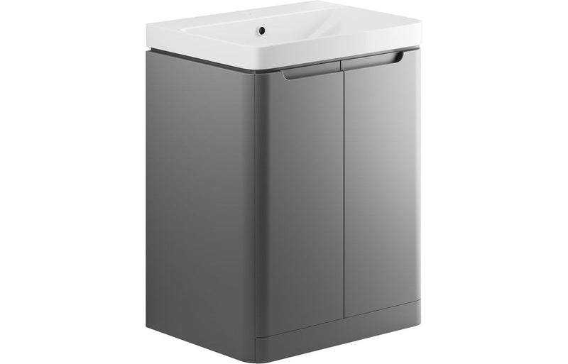 Harmony 600mm 2 Door Floor Standing Basin Unit - Matt Grey