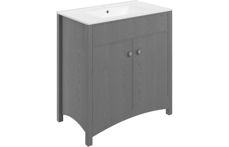 Luminara 810mm Floor Standing Basin Unit (exc. Basin) - Grey Ash