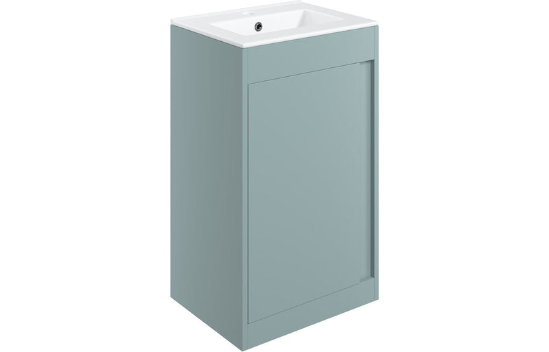 Evolve 510mm Floor Standing Unit Inc. Basin - Matt Sea Green