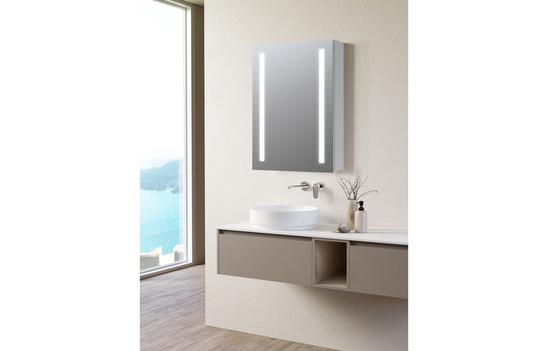 Subasa 500mm 1 Door Front-Lit LED Mirror Cabinet