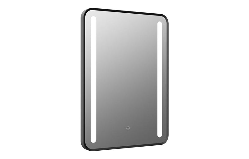 Mirella 500x700mm Rounded Front-Lit LED Mirror - Black