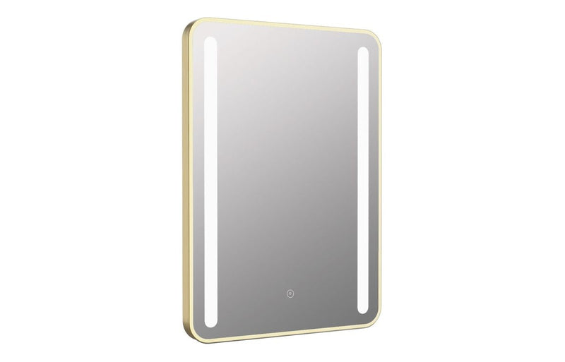 Mirella 500x700mm Rounded Front-Lit LED Mirror - Brushed Brass