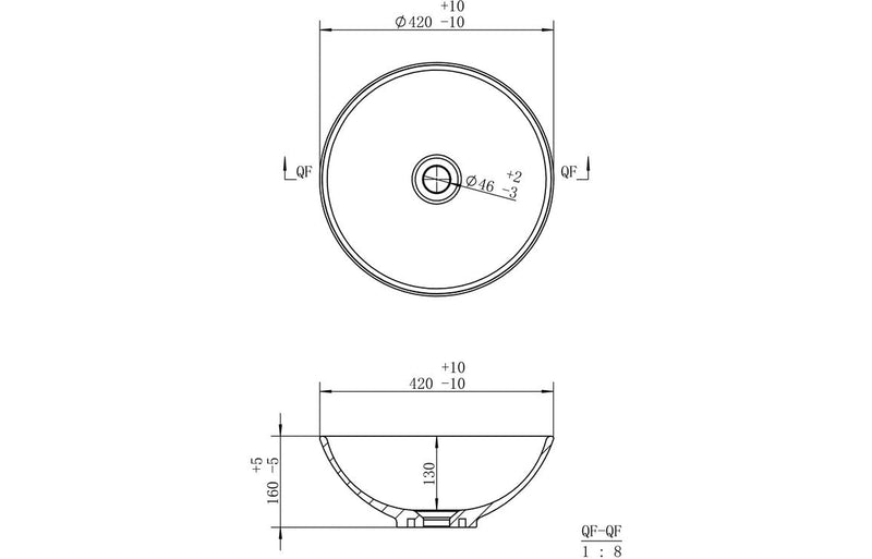 Wolff 410mm Round Washbowl