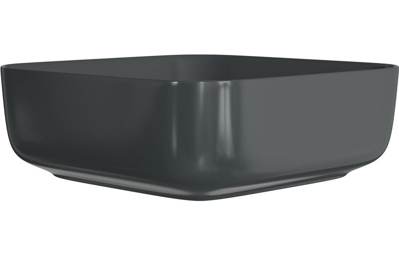 Sylas 400mm Ceramic Square Washbowl & Waste - Matt Black