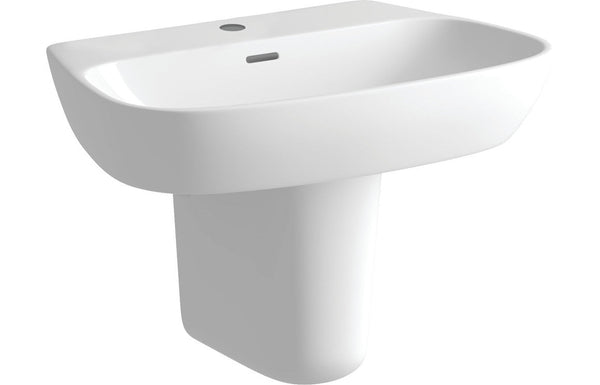 Alure 600x400mm 1TH Basin & Semi Pedestal