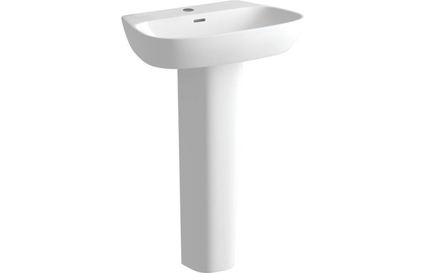 Alure 600x400mm 1TH Basin & Full Pedestal