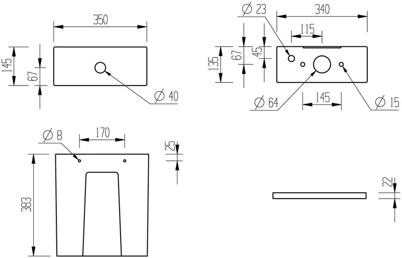 Sofia Rimless Short Projection Close Coupled Open Back WC & Soft Close Seat