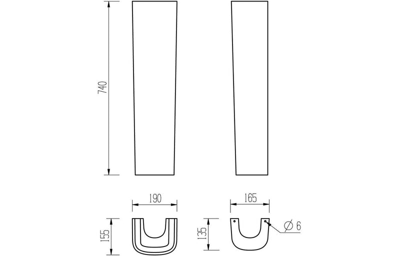 Alure 600x400mm 1TH Basin & Full Pedestal