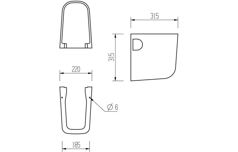 Emilia 600x400mm 1TH Basin & Semi Pedestal