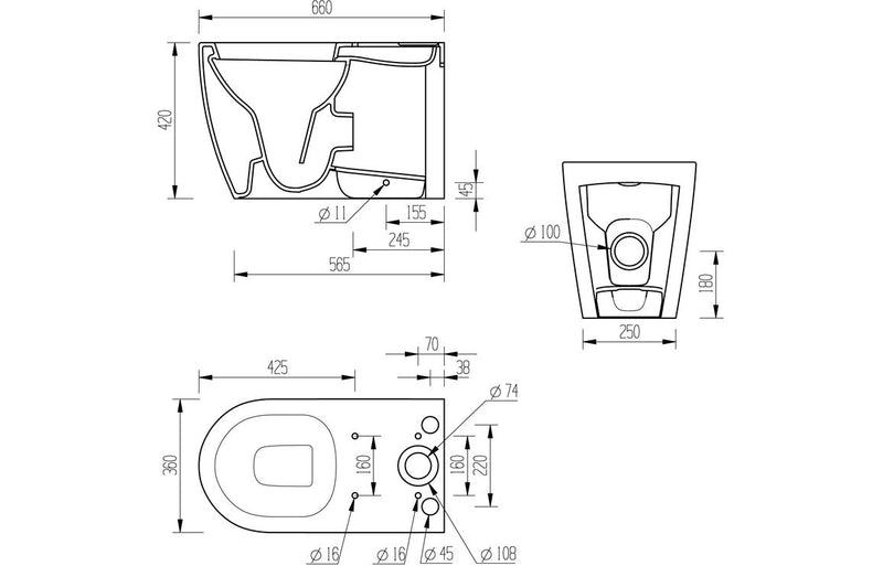 Dania Close Coupled Fully Shrouded WC & Soft Close Seat