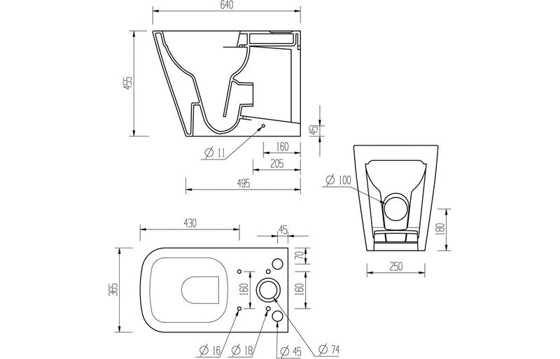 Emilia Rimless Close Coupled Fully Shrouded Comfort Height WC & Soft Close Seat