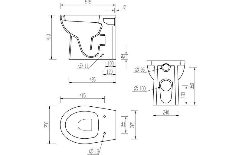 Roma Back To Wall WC & Soft Close Seat