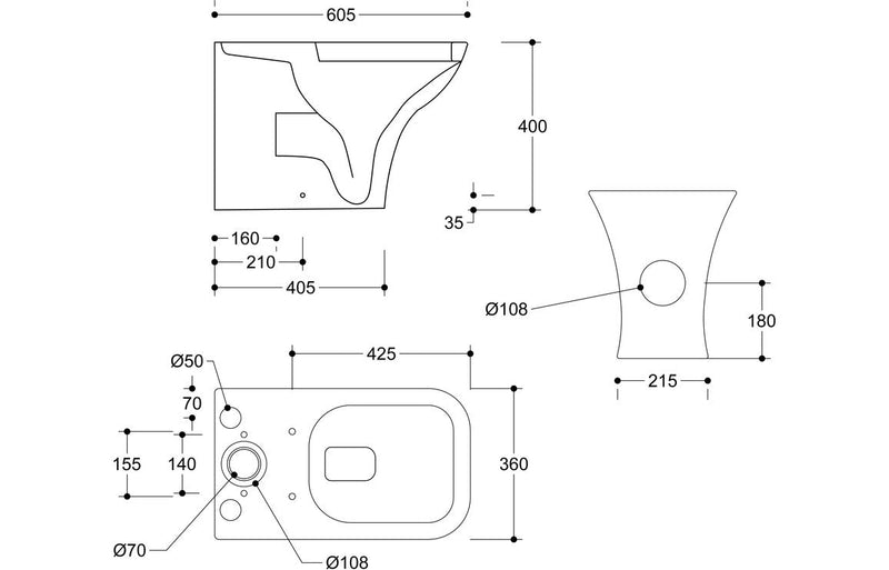 Agarwood Short Projection Close Coupled Fully Shrouded WC & Wrapover Soft Close Seat