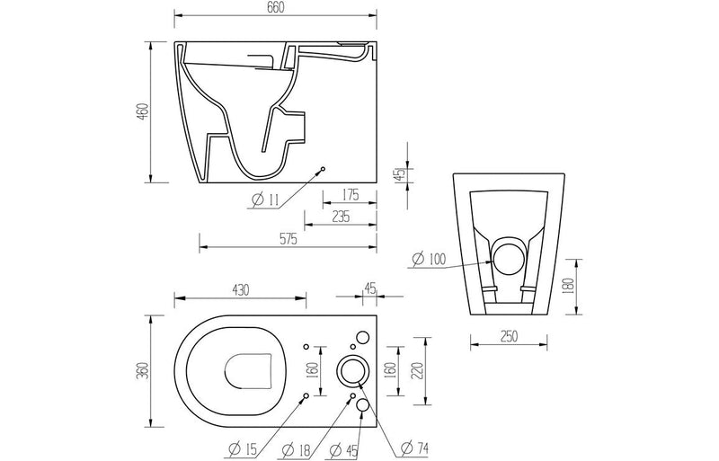 Dania Rimless Close Coupled Fully Shrouded Comfort Height WC & Soft Close Seat