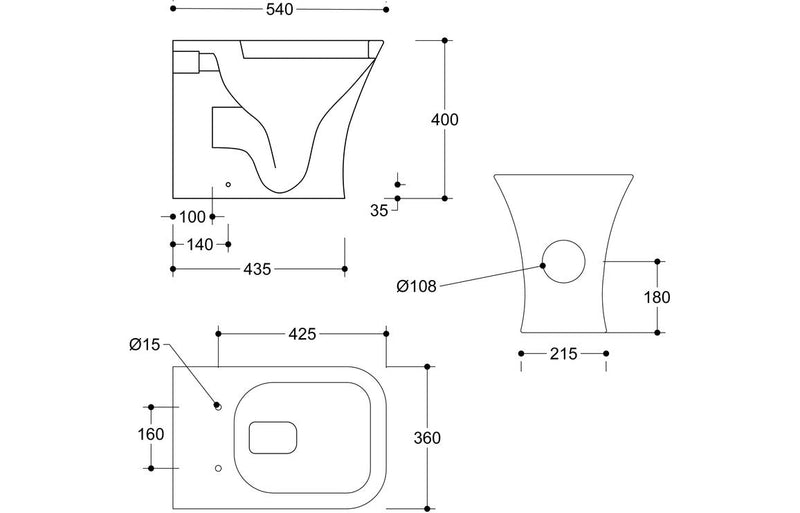 Agarwood Back To Wall WC & Wrapover Soft Close Seat